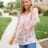 Boutique Simplified Sheer To Love Short Sleeve Top