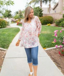 Boutique Simplified Sheer To Love Short Sleeve Top