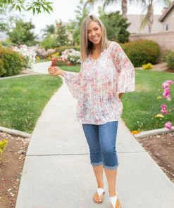 Boutique Simplified Sheer To Love Short Sleeve Top