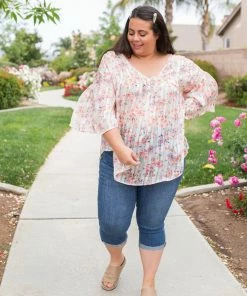 Boutique Simplified Sheer To Love Short Sleeve Top