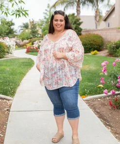 Boutique Simplified Sheer To Love Short Sleeve Top