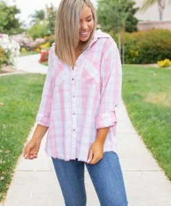 Boutique Simplified Country Fair Plaid Button Down