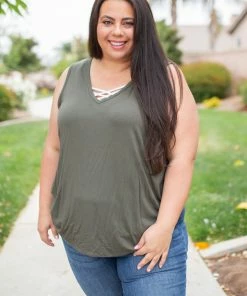 Boutique Simplified Oh Say Can You See Olive Sleeveless Top 20 Boutique Simplified Oh Say Can You See Olive Sleeveless Top