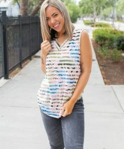 Boutique Simplified Subliminal Messages Sleeveless Top