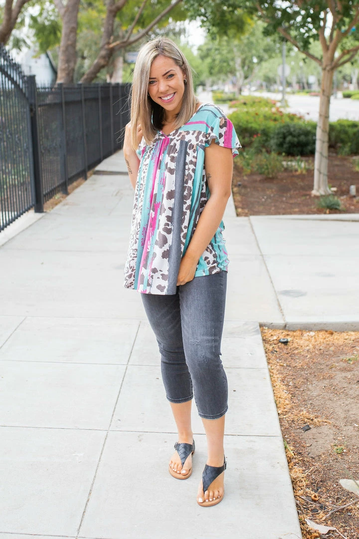 Boutique Simplified Just Because Short Sleeve Top 6 Boutique Simplified Just Because Short Sleeve Top