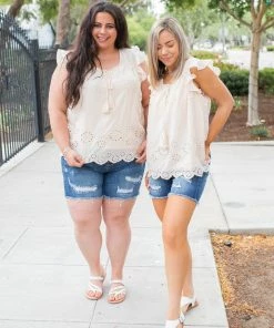 Boutique Simplified Summer Days Eyelet Top
