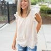 Boutique Simplified Summer Days Eyelet Top
