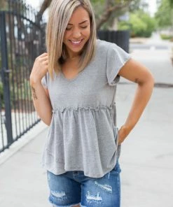 Boutique Simplified Vintage Feels Peplum Top
