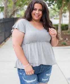 Boutique Simplified Vintage Feels Peplum Top