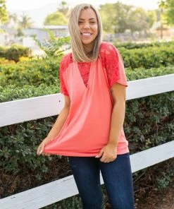 Boutique Simplified Living On The Edge Lace Top