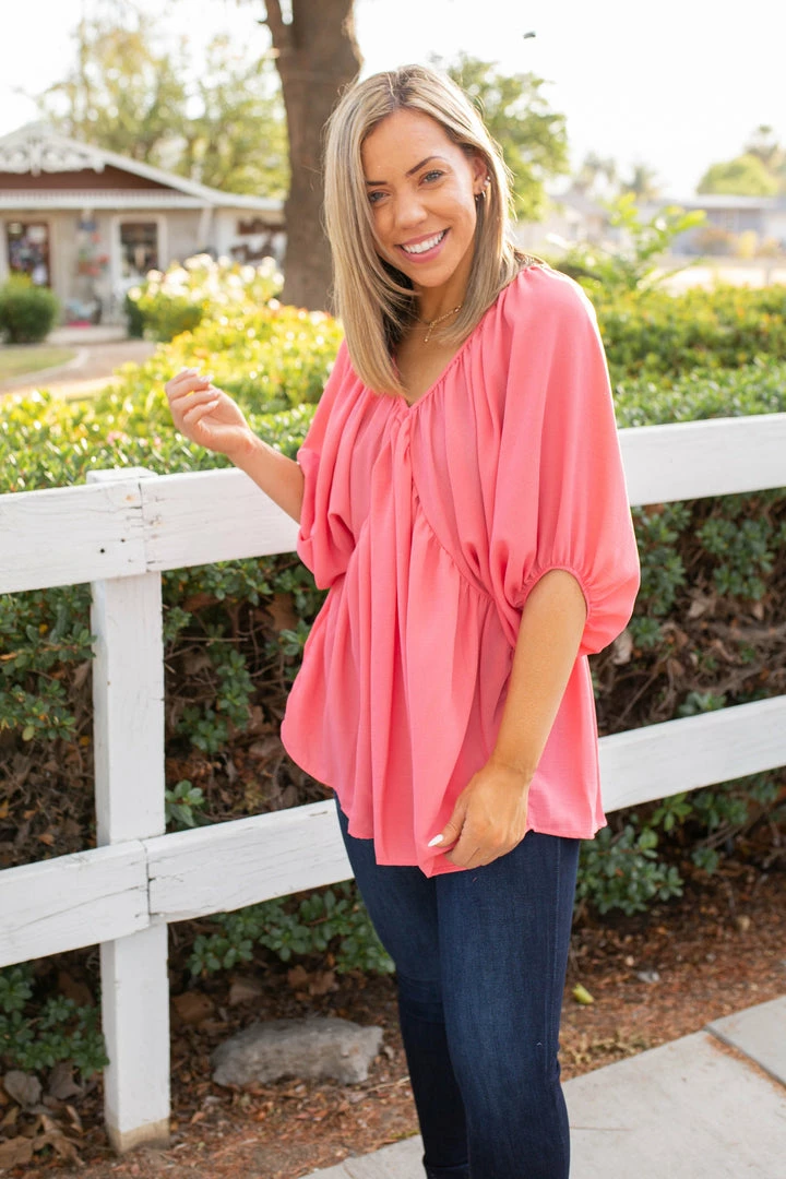 Boutique Simplified Strawberry Wine Woven Top 2 Boutique Simplified Strawberry Wine Woven Top