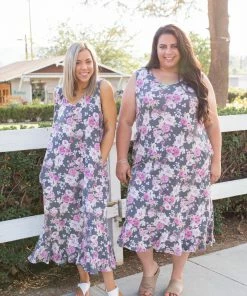 Boutique Simplified Dusty Floral Midi Dress 15 Boutique Simplified Dusty Floral Midi Dress