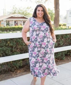 Boutique Simplified Dusty Floral Midi Dress 17 Boutique Simplified Dusty Floral Midi Dress