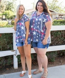 Boutique Simplified Patriotic Plaid Short Sleeve Hoodie 15 Boutique Simplified Patriotic Plaid Short Sleeve Hoodie