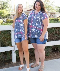 Boutique Simplified Patriotic Plaid Short Sleeve Hoodie 16 Boutique Simplified Patriotic Plaid Short Sleeve Hoodie