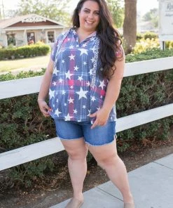 Boutique Simplified Patriotic Plaid Short Sleeve Hoodie 18 Boutique Simplified Patriotic Plaid Short Sleeve Hoodie