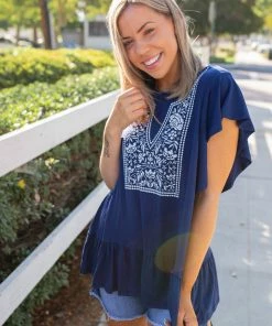 Boutique Simplified Royal Coat Of Arms Ruffled Top