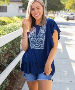 Boutique Simplified Royal Coat Of Arms Ruffled Top