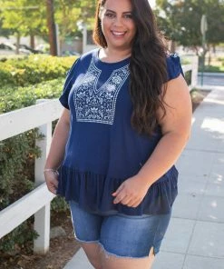 Boutique Simplified Royal Coat Of Arms Ruffled Top