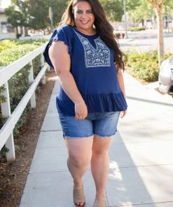 Boutique Simplified Royal Coat Of Arms Ruffled Top