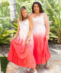 Boutique Simplified Summer Sunset Midi Dress