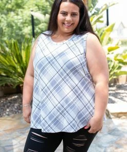 Boutique Simplified Plaid To Meet You Tank