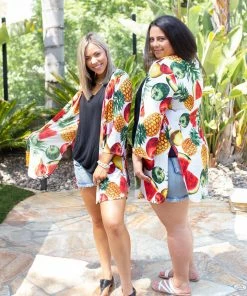 Boutique Simplified Tooty Fruity Open Face Kimono