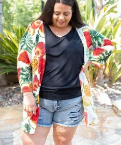 Boutique Simplified Tooty Fruity Open Face Kimono