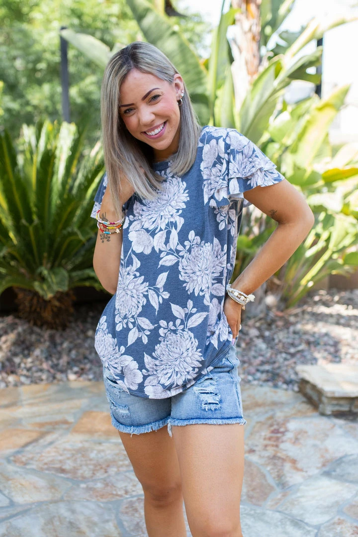 Boutique Simplified Rise To The Challenge Ruffle Sleeve Top 1 Boutique Simplified Rise To The Challenge Ruffle Sleeve Top