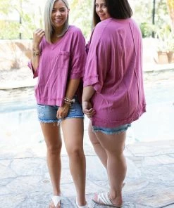 Boutique Simplified Frayed To Perfection In Raspberry