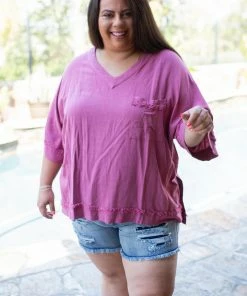 Boutique Simplified Frayed To Perfection In Raspberry