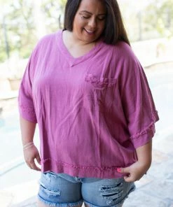 Boutique Simplified Frayed To Perfection In Raspberry