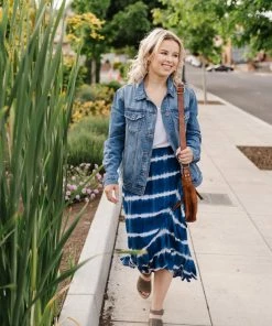 No Ship Drop Ship Ocean Breeze Faux Wrap Skirt