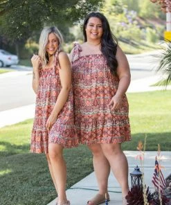 Boutique Simplified Bohemian Rhapsody Ruffle Hem Dress