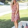 Boutique Simplified Bohemian Rhapsody Ruffle Hem Dress