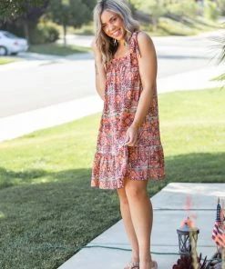 Boutique Simplified Bohemian Rhapsody Ruffle Hem Dress