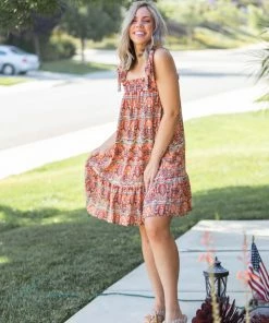 Boutique Simplified Bohemian Rhapsody Ruffle Hem Dress