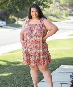 Boutique Simplified Bohemian Rhapsody Ruffle Hem Dress