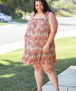 Boutique Simplified Bohemian Rhapsody Ruffle Hem Dress