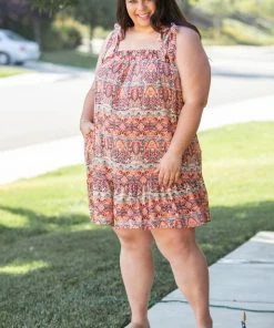 Boutique Simplified Bohemian Rhapsody Ruffle Hem Dress