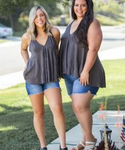 Boutique Simplified My Charcoal Empire Sweater Tank