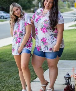 Boutique Simplified Peonies Criss Cross Top 11 Boutique Simplified Peonies Criss Cross Top