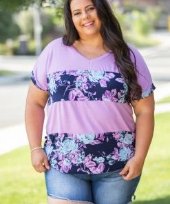 Boutique Simplified Purple Horizons Colorblock Top 14 Boutique Simplified Purple Horizons Colorblock Top