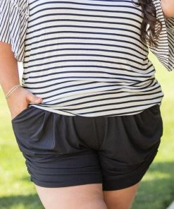 Boutique Simplified Blacked Out Harem Shorts