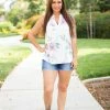 Boutique Simplified Pop Of Floral Sleeveless Gabby