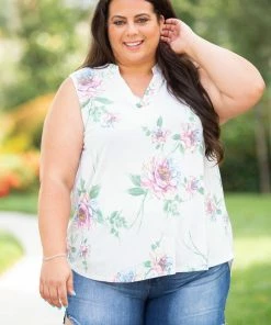 Boutique Simplified Pop Of Floral Sleeveless Gabby