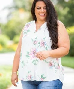 Boutique Simplified Pop Of Floral Sleeveless Gabby