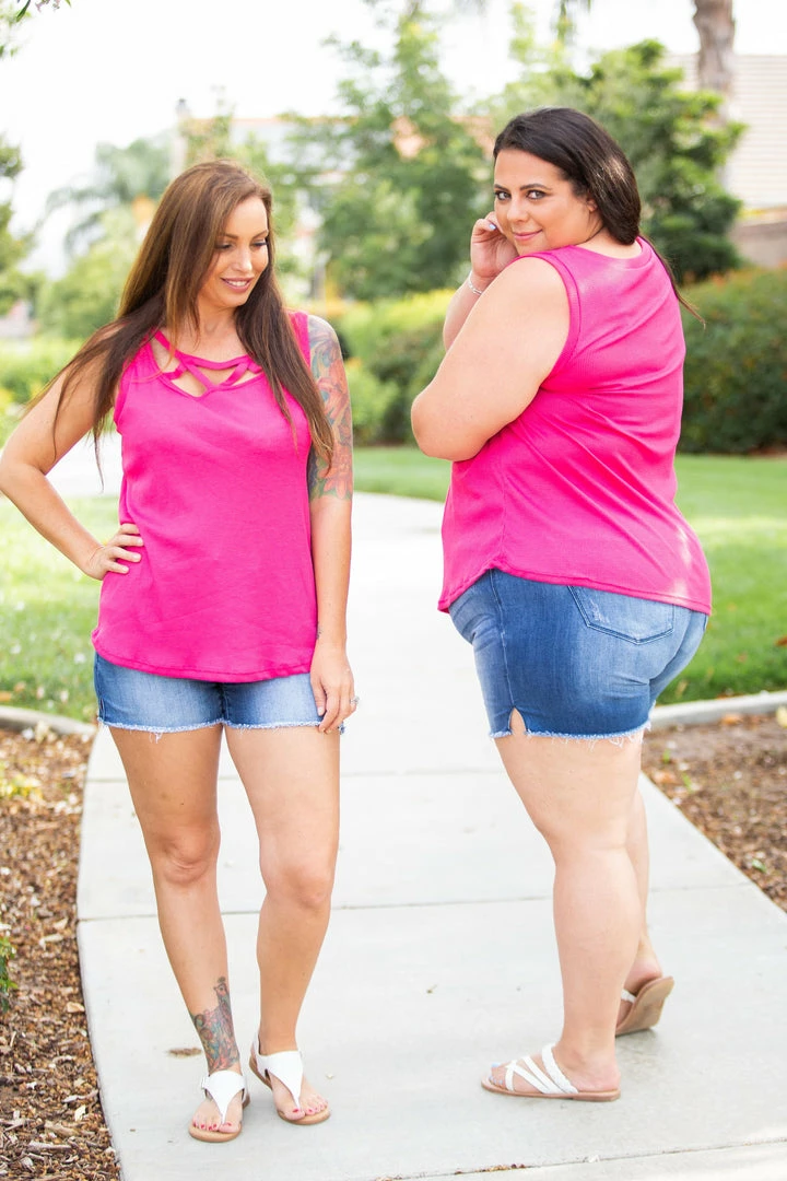 Boutique Simplified Criss Cross You Don't Stop - Fuchsia 2 Boutique Simplified Criss Cross You Don't Stop - Fuchsia