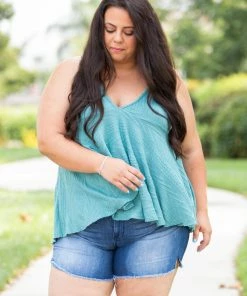 Boutique Simplified My Teal Empire Sweater Tank