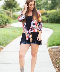 Boutique Simplified Swooning Open Face Kimono